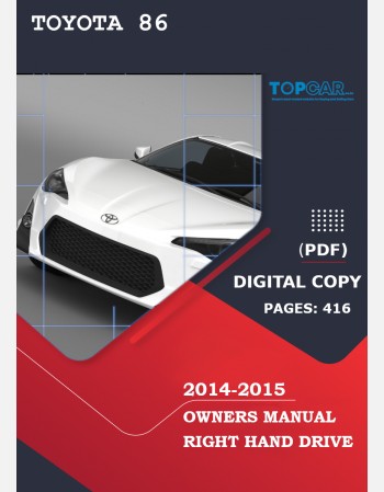 toyota 86 2014-2015 owners manual